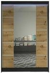 MIRJAN24 Kleiderschrank Lino V (Schiebet&uuml;renschrank mit Kleiderstange, Spiegel)