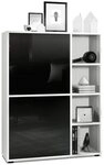 Vladon Highboard Cuba (Anrichte, mit 2 T&uuml;ren und 4 offene F&auml;cher), Wei&szlig;