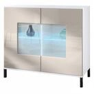 Vladon Kommode Gr&ouml;mitz V3 (Moderner K&uuml;chenschrank, mit 2 gro&szlig;en Glast&uuml;ren...