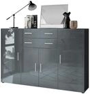 Vladon Highboard Aron (Anrichte, mit 4 T&uuml;ren und 2 Schubladen), Anthrazit...