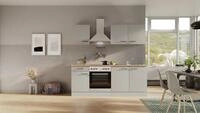 Flex-Well K&uuml;che Lund, mit E-Ger&auml;ten, Gesamtbreite 210 cm,gl&auml;nzende Fronten