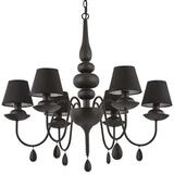 Ideal Lux Kronleuchter Ideal Lux Blanche Metall Kronleuchter SP6, Schwarz, &Oslash;:...