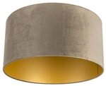 Qazqa Lampenschirm Cilinder velours, QAZQA Lampenschirm, Taupe, Textil,