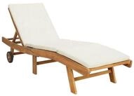 vidaXL Gartenliege Sonnenliege Braun und Creme Polyester, 1 St.