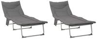 vidaXL Gartenliege Klappbare Sonnenliege mit Kissen 2 pcs Anthrazit, 2 St.