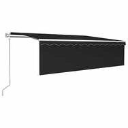 vidaXL Markise Markise Automatisch mit Rollo LED Windsensor 5x3m Anthrazit (1-St)