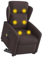 vidaXL Sessel Elektrischer Massagesessel mit Aufstehhilfe Dunkelbraun Stoff...
