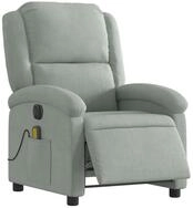 vidaXL Sessel Massagesessel Elektrisch Hellgrau Samt (1-St)