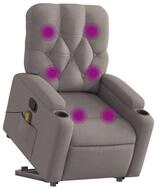 vidaXL Sessel Massagesessel mit Aufstehhilfe Taupe Stoff (1-St)