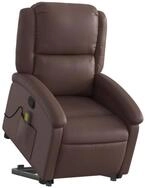vidaXL Sessel Massagesessel mit Aufstehhilfe Braun Kunstleder (1-St)