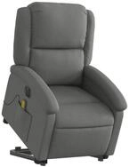 vidaXL Sessel Elektrischer Massagesessel mit Aufstehhilfe Dunkelgrau Stoff...