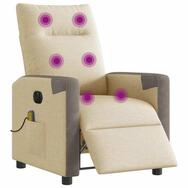 vidaXL Sessel Massagesessel Elektrisch Creme Stoff (1-St)