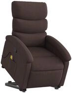 vidaXL Sessel Massagesessel mit Aufstehhilfe Dunkelbraun Stoff (1-St)