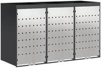 vidaXL M&uuml;lltonnenbox Wagenm&uuml;llbeh&auml;lter f&uuml;r 3 Beh&auml;lter Stahl Anthrazit (1...