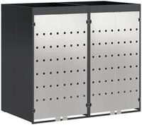vidaXL M&uuml;lltonnenbox Wagenm&uuml;llbeh&auml;lter f&uuml;r 2 Beh&auml;lter Stahl Anthrazit (1...