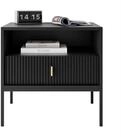 Lookway Nachttisch MIDNIGHT mit geriffelter Front auf Gestell, Breite 54 cm