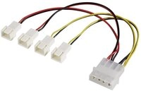 Akasa PC-L&uuml;fter Y-Kabel [4x PC-L&uuml;fter Stecker 3pol. - 1x IDE-Strom-Stecker 4