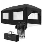 Zelsius Faltpavillon Faltbarer Pavillon 3x6 m mit Seitenw&auml;nden, Schwarz,