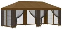 vidaXL Partyzelt Pavillon mit Seitenw&auml;nden 6 x 3 m Taupe Polyester und Stahl...