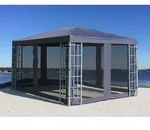 Quick Star Pavillon Pavillon 3x4m Anthrazit mit 4 Seitenteilen mit Moskitonetz,...