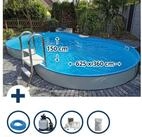Planet Pool Achtformpool Stahlwandpool Set achtform Cannes 625x360x150cm, S
