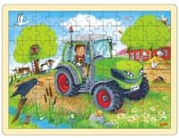 goki Puzzle Holz Traktor Puzzle 96 Teile, Puzzleteile