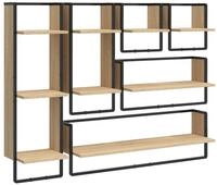 vidaXL Wandregal, 6-tlg. Regal-Set mit Stangen Sonoma-Eiche Holzwerkstoff