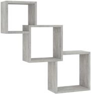 vidaXL Regal W&uuml;rfel-Wandregale Betongrau 68x15x68 cm Holzwerkstoff, 1-tlg.