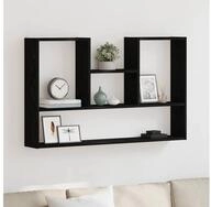 vidaXL Wandregal, Wandregal Schwarz Eichen-Optik 99x15x60 cm Holzwerkstoff