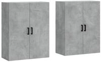 vidaXL Sideboard, Wandschr&auml;nke 2 Stk. Betongrau 69,5x34x90 cm