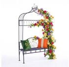 relaxdays Rosenbogen mit Gartenbank