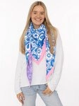 Zwillingsherz Dreieckstuch "Blumige Aussichten", Florales Muster, Kante Uni,...