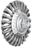 Pferd Schleifaufsatz &uuml;rste gezopft KBG &Oslash; 115 x 15 mm M14 Stahl-Draht-&Oslash;