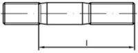 Contorion Schraube DIN 835 Stiftschraube M16x100 Stahl 5.8 blank 25 Stk