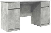 vidaXL Schreibtisch Schreibtisch mit Regal Betongrau 140 x 49 x 76 cm...