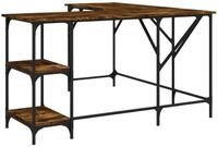 vidaXL Schreibtisch Schreibtisch R&auml;uchereiche 139x139x75 cm Holzwerkstoff