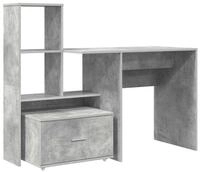 vidaXL Schreibtisch Schreibtisch Beton Grau 131,5 x 50 x 106,5 cm Holzwerkstoff