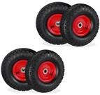 relaxdays Sackkarren-Rad Sackkarrenrad 4er Set 4.10 3.50-4, Schwarz-Rot
