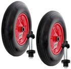 TRUTZHOLM Schubkarren-Rad 2x Ersatzrad Vollgummi 4.80/4.00-8 mit Achse...
