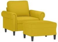 vidaXL Sofa Sessel mit Hocker Gelb 60 cm Samt, 1 Teile