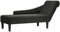 vidaXL Chaiselongue Chaiselongue mit Kissen und Rechter Armlehne Schwarz Stoff,...