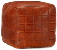 vidaXL Polsterhocker Pouf Hellbraun 40 x 40 x 40 cm Echtes Ziegenleder (1 St)