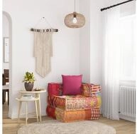 vidaXL Pouf, Modularer Pouf mit Kissen Patchwork Stoff