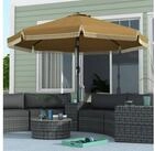 Outsunny Sonnenschirm mit Fransen, neigbar, LxB: 265x265 cm, Strandschirm,