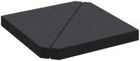 vidaXL Schirmhalter Schirm-Gewichtsplatten 2 Stk. Schwarz Granit Dreieckig 14...