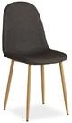 Homestyle4u Polsterstuhl Esszimmerstuhl Leinen Grau Beige Metallbeine Holzoptik
