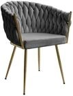 Lookway Stuhl Gepolsterter ROSALIE Samt Polsterstuhl mit Metallbeine