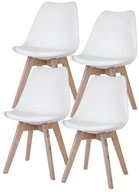 etc-shop Stuhl, Esszimmerst&uuml;hle Eiche wei&szlig; Schalenst&uuml;hle 4er Set...