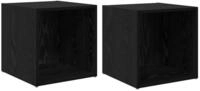 vidaXL TV-Schrank TV-Schrankset 2 pcs 37 x 35 x 37,5 cm Schwarz Holzwerkstoff...
