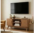 IDIMEX Lowboard TIVOLI, TV Lowboard aus Massivholz, Fernsehtisch mit 2 T&uuml;ren